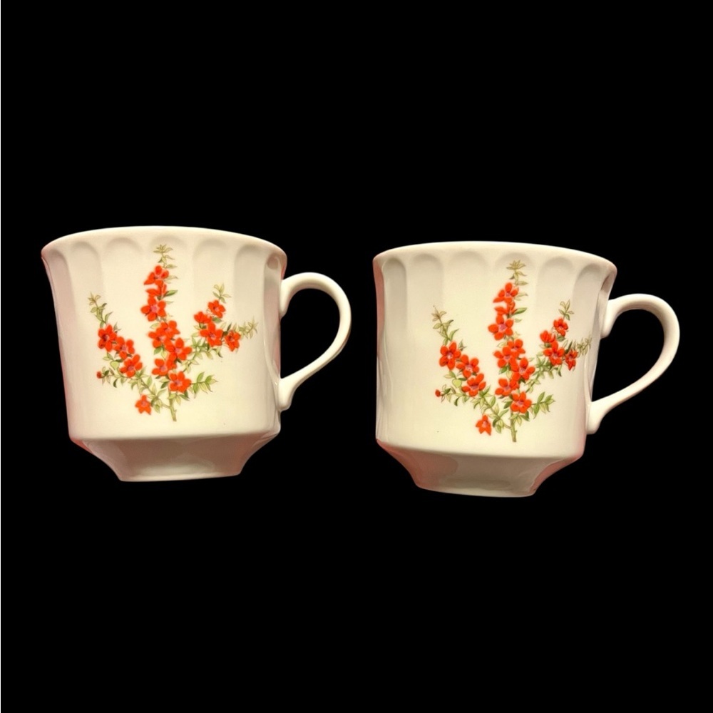 Vintage Richmond The Toscany Collection Fine China Floral Tea Cups Set of 2